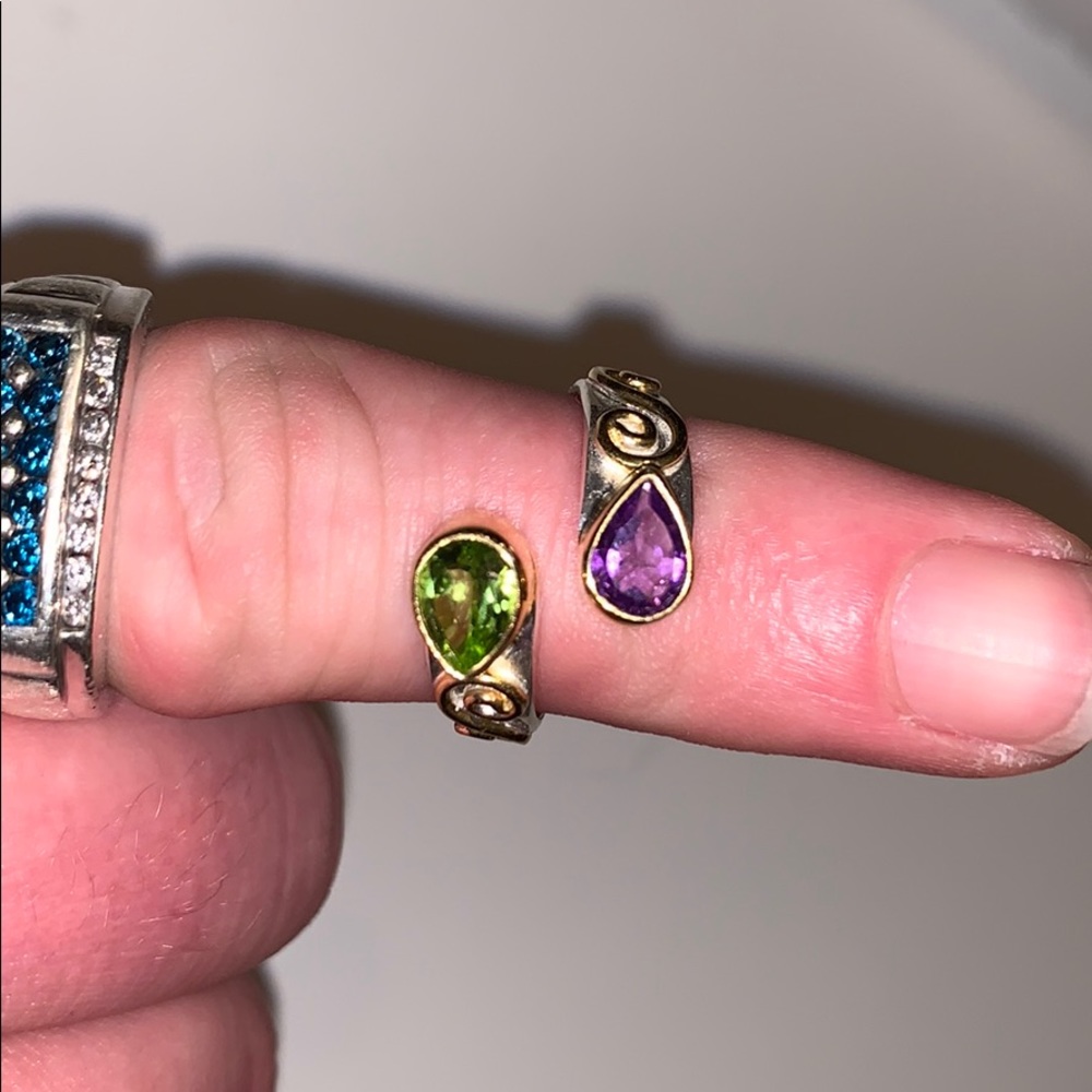 Amethyst & green peridot ring!